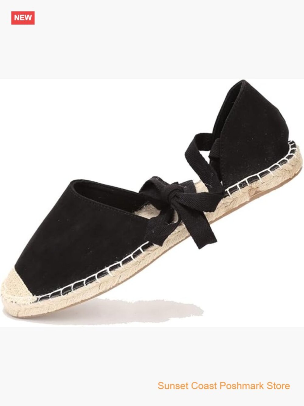 Faux Suede Cap Toe Ankle Strap Espadrille Flat Sandals